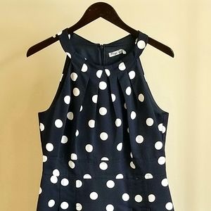 Eliza J Halter Midi Polka dot dress